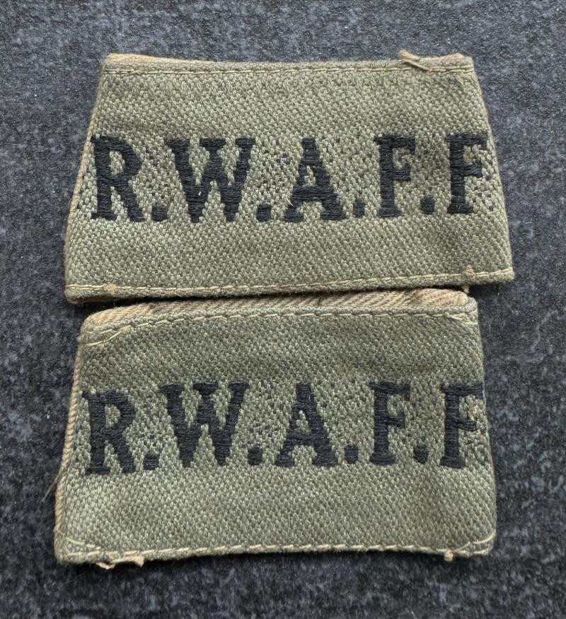 WW2 RWAFF Jungle Green Slip On Shoulder Titles