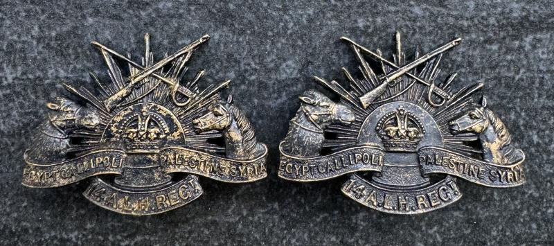 WW1 14th Australian Light Horse Collar Badges